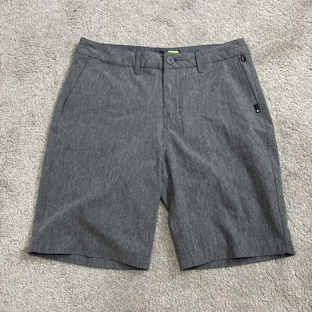 Quiksilver Amphibian Shorts Mens 30 Gray 4-Way Stretch Hybrid Casual Chino